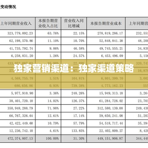 獨家營銷渠道：獨家渠道策略 