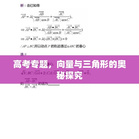 高考專(zhuān)題，向量與三角形的奧秘探究
