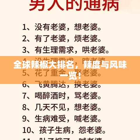 全球辣椒大排名，辣度與風(fēng)味一覽！