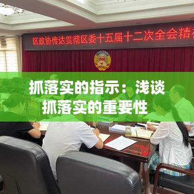 抓落實的指示：淺談抓落實的重要性 