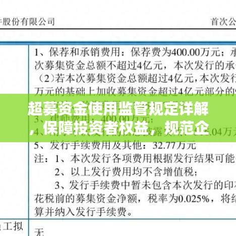 超募資金使用監(jiān)管規(guī)定詳解，保障投資者權(quán)益，規(guī)范企業(yè)資金運(yùn)用