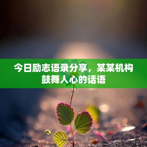 今日勵(lì)志語(yǔ)錄分享，某某機(jī)構(gòu)鼓舞人心的話語(yǔ)