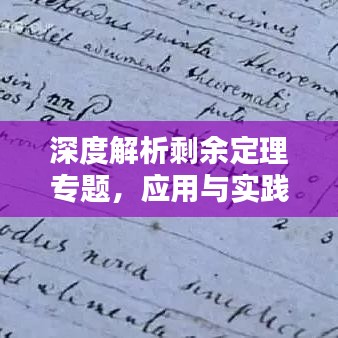 深度解析剩余定理專題，應(yīng)用與實(shí)踐探討